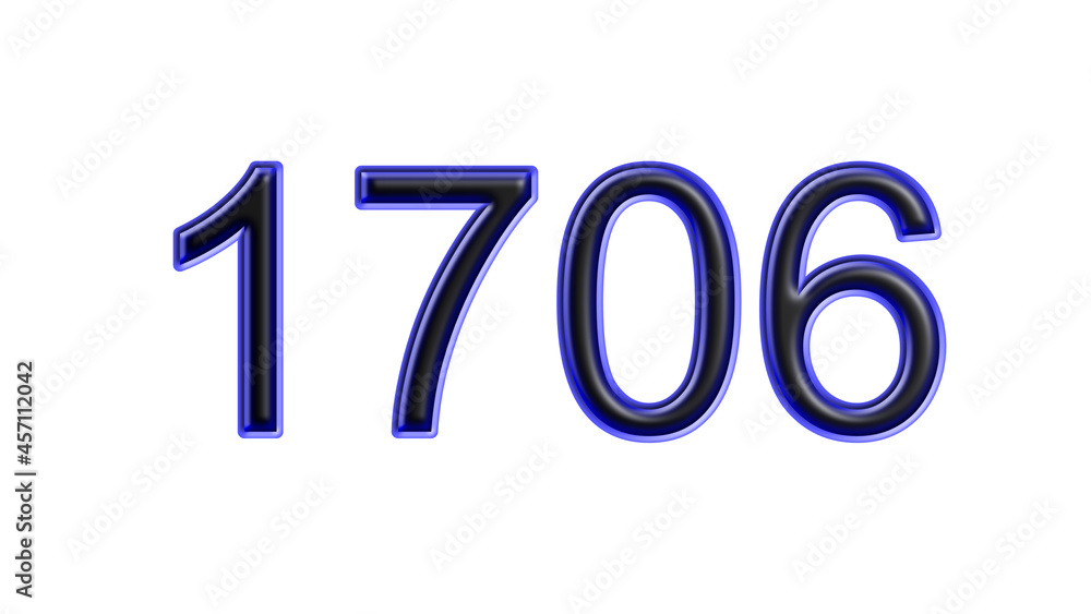 blue 1706 number 3d effect white background blue 1706 number 3d effect white background
