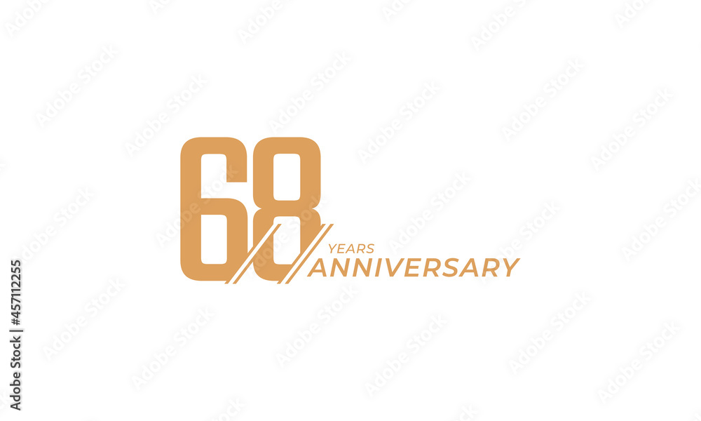 68 Year Anniversary Celebration Vector. Happy Anniversary Greeting Celebrates Template Design Illustration