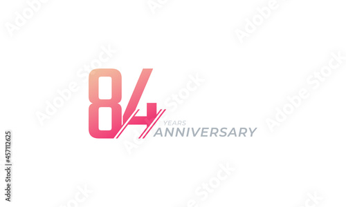 84 Year Anniversary Celebration Vector. Happy Anniversary Greeting Celebrates Template Design Illustration