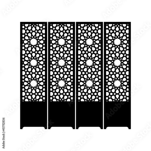 Silhouette of the eastern septum of black color on a white background. Vector illustration.