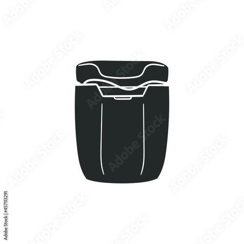 Dental Floss Icon Silhouette Illustration. Dentist Tools Vector Graphic Pictogram Symbol Clip Art. Doodle Sketch Black Sign.