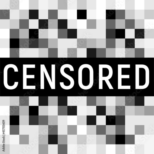 Censor pixel sign bar. Censorship square vector graphic blur effect censored content