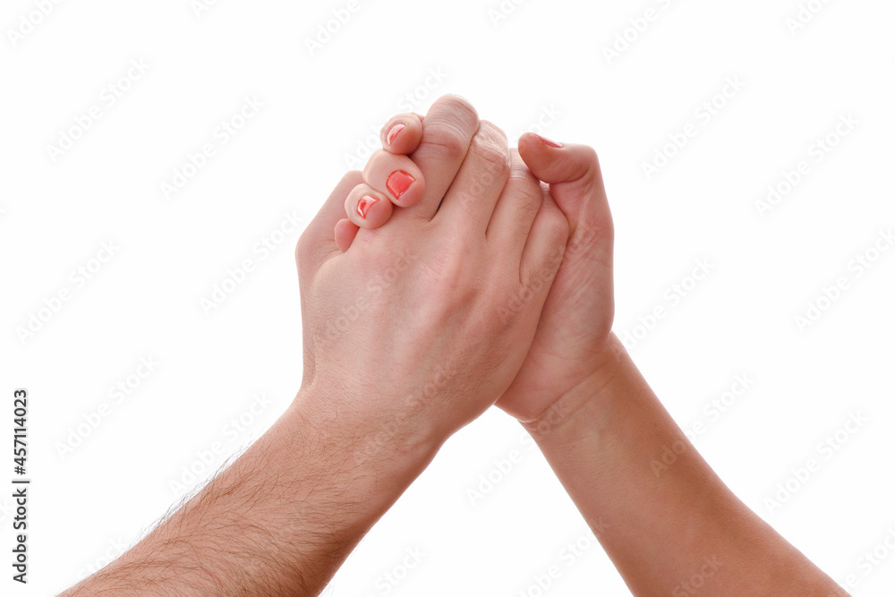 Gender agreement and respect with hands of both sexes held Gender agreement and respect with hands of both sexes held