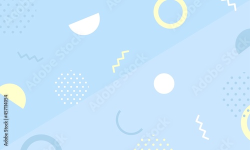 パステルカラー・水色のメンフィス柄素材	
