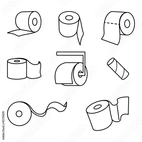 Vector Set of Toilet Paper Icons