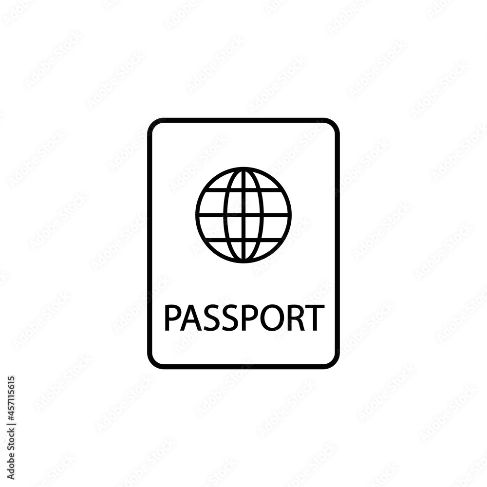 Passport icon. International passport line icon. Travel and vacations Passport icon. International passport line icon. Travel and vacations