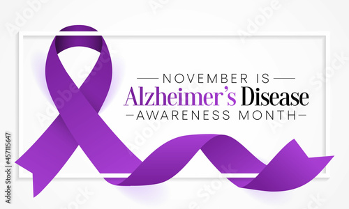 Alzheimer's Disease awareness month is observed every year in November, it is a progressive disease, where dementia symptoms gradually worsen over a number of years. Vector illustration