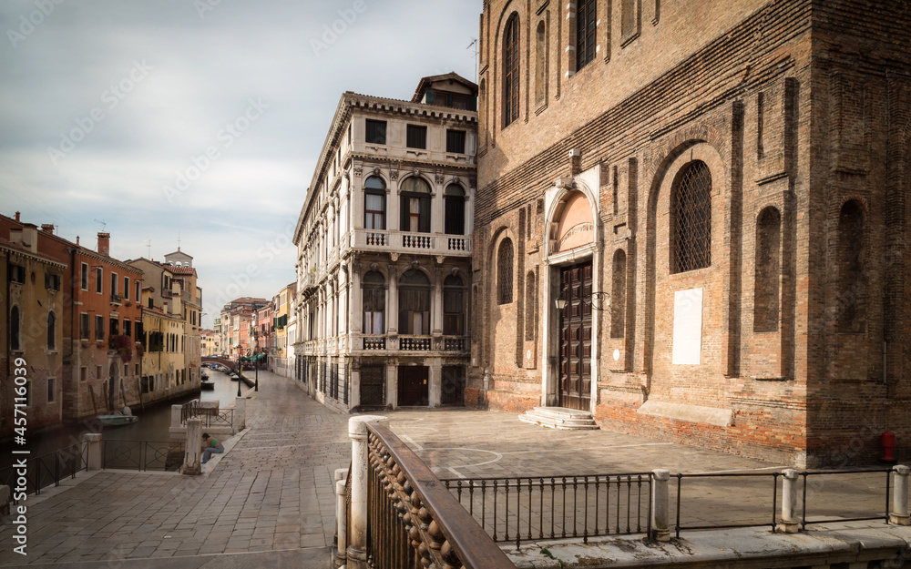  VENICE, ITALY - SEPTEMBER 202!: The Scuola Grande della Misericordia and Fondamente della Misericordia in Venice