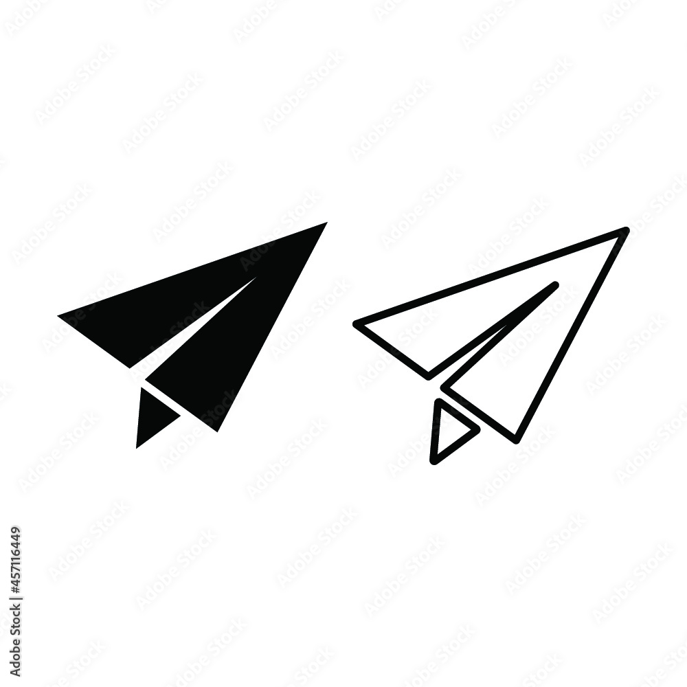 Monochrome illustration of a Paper plane icon icon Monochrome illustration of a Paper plane icon icon