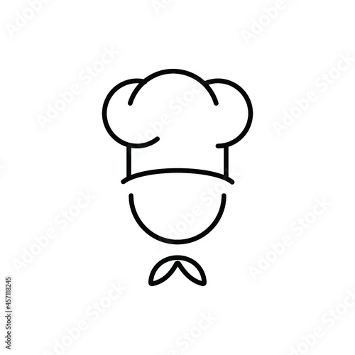 Chef in a cooking hat logo. Kitchen simple icon