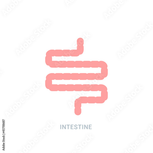 Intestine vector colon health icon. Gastrointestinal logo stomach symbol design