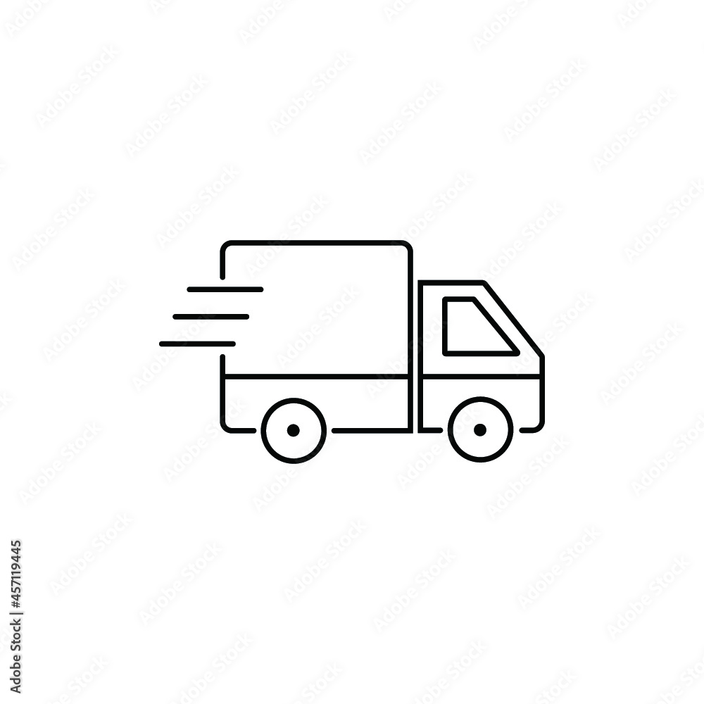 Illustration of van thin line icon design .Delivery van.Logistics line icon, transportation, delivery