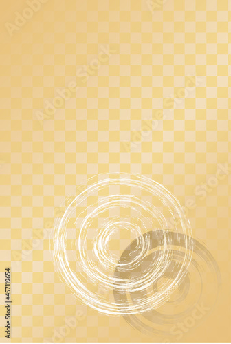 年賀状素材　シンプルな市松模様と渦の背景