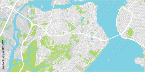 Urban vector city map of Staten Island, New York , United States of America