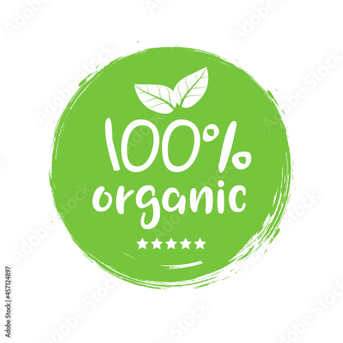 Organic 10 percent product eco green logo label vector icon