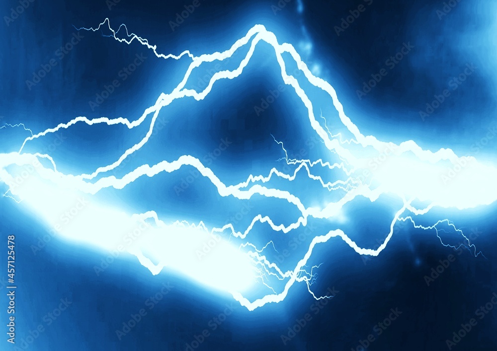 青い稲妻のイラスト