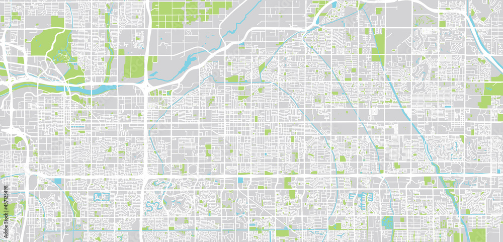 Urban vector city map of Mesa, Arizona , United States of America