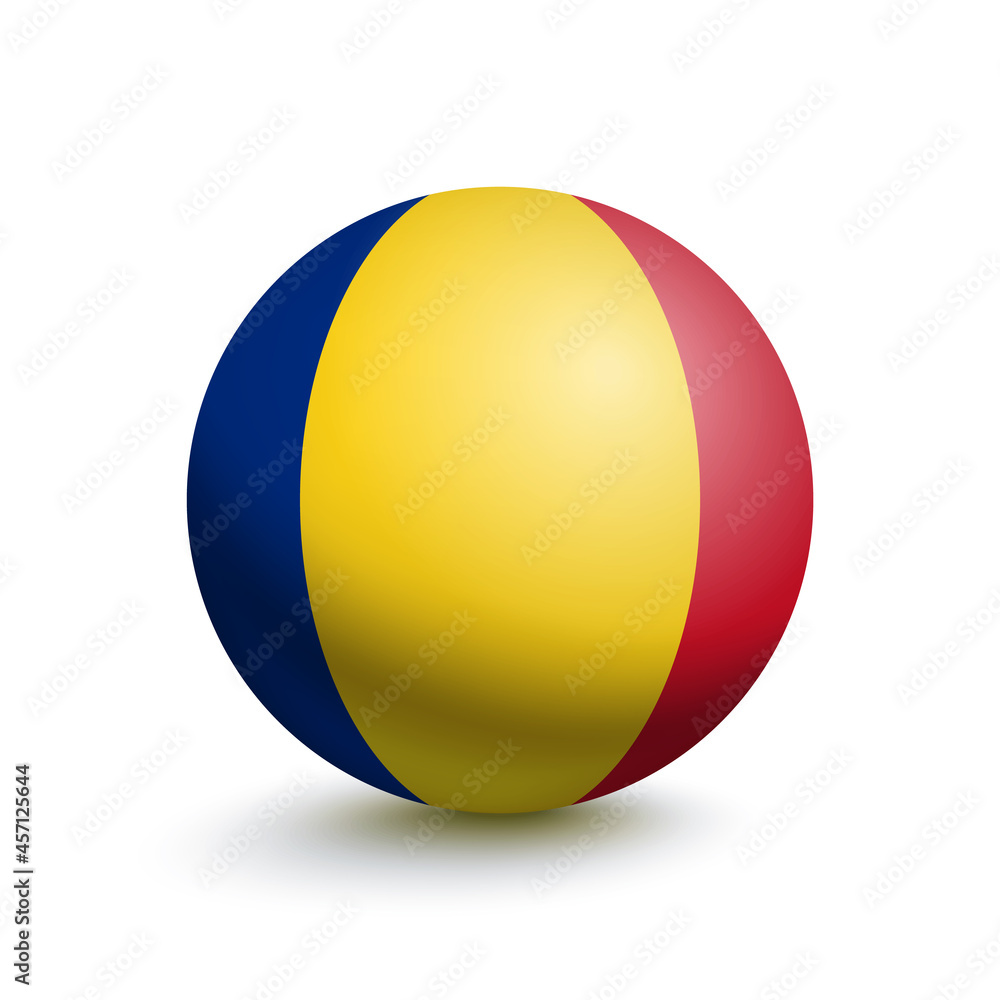 Fototapeta premium Flag of Romania in the form of a ball