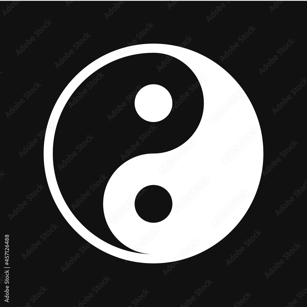 Ying yang icon on grey background Ying yang icon on grey background