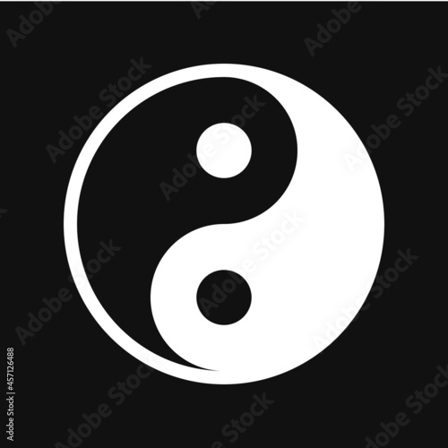Ying yang icon on grey background