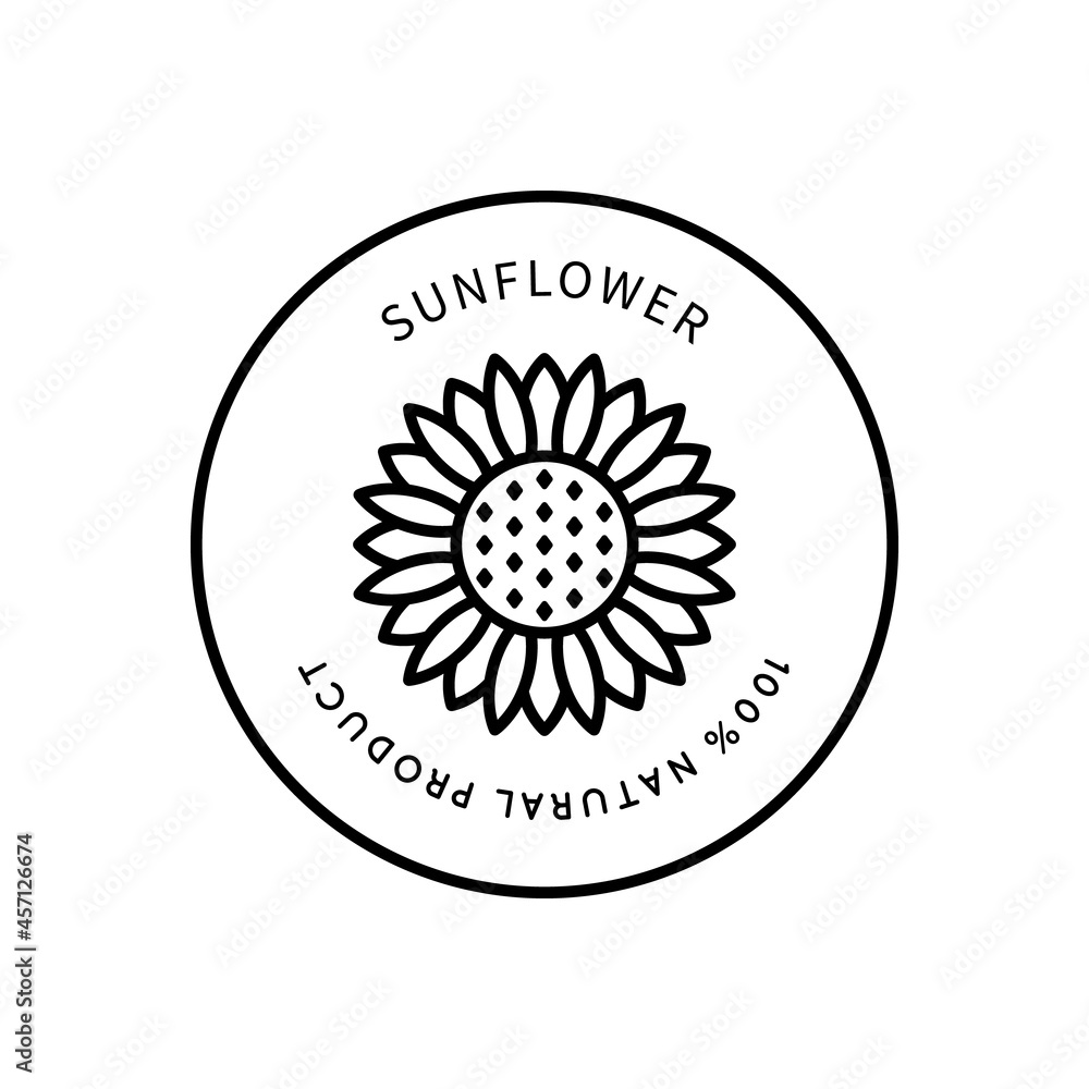 Sunflower Line Icon Is In A Simple Style. Natural Product. Vector sign in a simple style isolated on a white background. Sunflower Line Icon Is In A Simple Style. Natural Product. Vector sign in a simple style isolated on a white background.