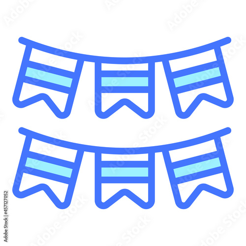 Indian decoration blue outline icon, isolated vector design photo