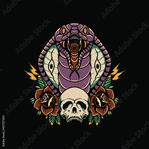 cobra tattoo illustration vector design