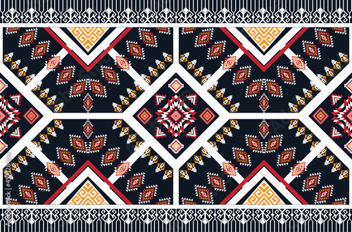 Ikat geometric folklore ornament. Tribal ethnic vector texture.for background,fabric,wrapping,clothing,wallpaper,Batik,carpet,embroidery style .Vector EPS 10.