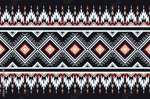 Ikat geometric folklore ornament. Tribal ethnic vector texture.for background,fabric,wrapping,clothing,wallpaper,Batik,carpet,embroidery style .Vector EPS 10.