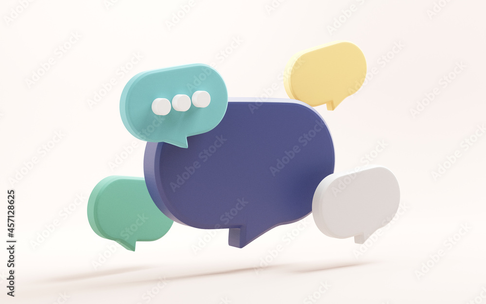 Blank bubble talk or comment sign symbol on white background. copy space, 3d render. Blank bubble talk or comment sign symbol on white background. copy space, 3d render.