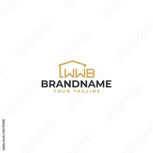 initial letter wwb w b house logo design. minimal vector graphic alphabet template. home construction apartment real estate symbol icon.