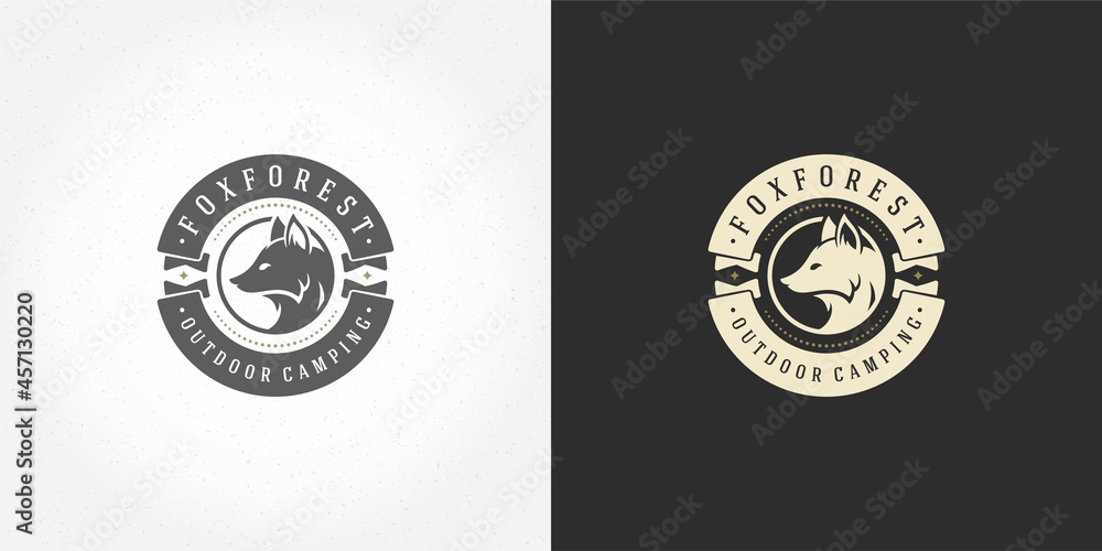 Fox head wild animal logo emblem vector illustration silhouette for shirt or print stamp Fox head wild animal logo emblem vector illustration silhouette for shirt or print stamp