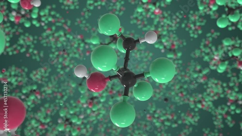 Wallpaper Mural Hexafluoro-2-propanol molecule, conceptual molecular model. Chemical looping 3d animation Torontodigital.ca