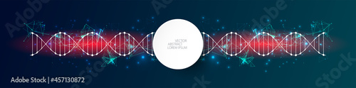 Abstract futuristic background for design works..Science template, wallpaper or banner with a DNA molecules.