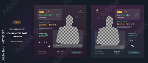 Webinar flyers social media post and stories, perfect for business webinar, creative webinar and other online seminars	