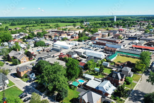 Aerial view of the town of Hagersville, Ontario, Canada photo