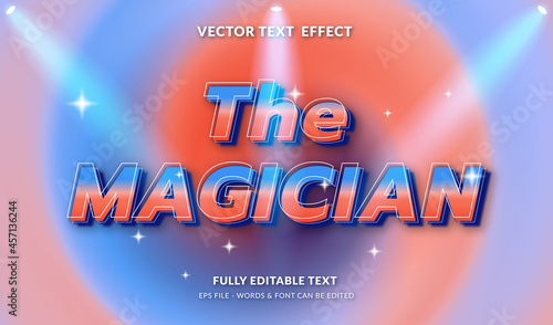Magician with modern style editable text effect