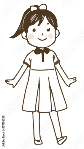 おめかししたポニーテールの女の子