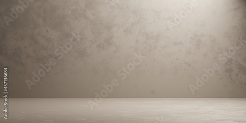 Fototapeta Naklejka Na Ścianę i Meble -  Simple minimal studio backdrop with textured wall and floor. 3d rendering