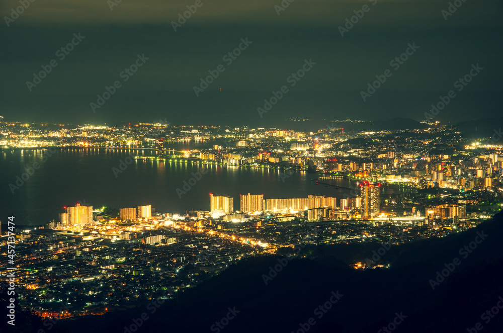 比叡山ドライブウェイから望む琵琶湖夜景