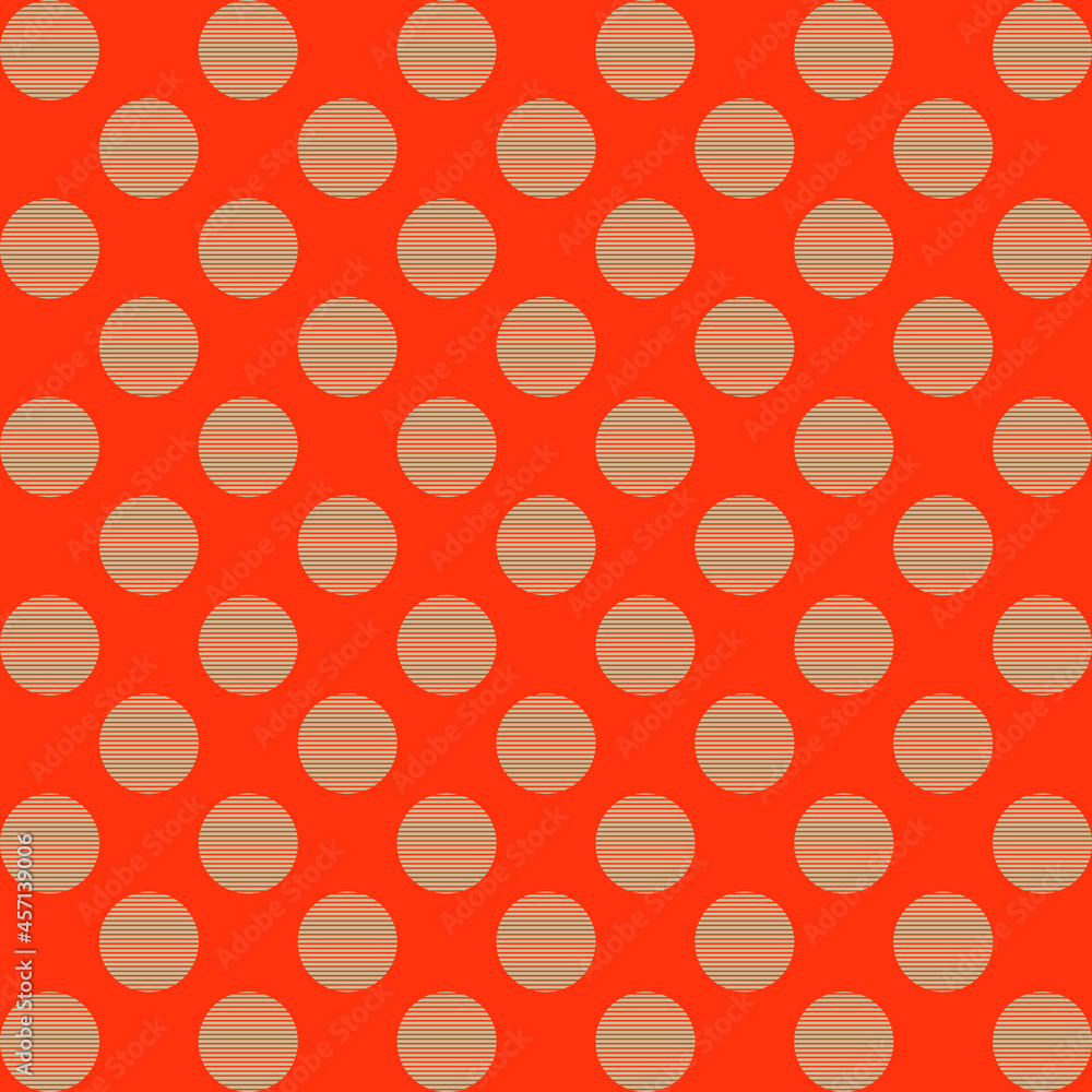 Seamless round pattern isolated on orange background