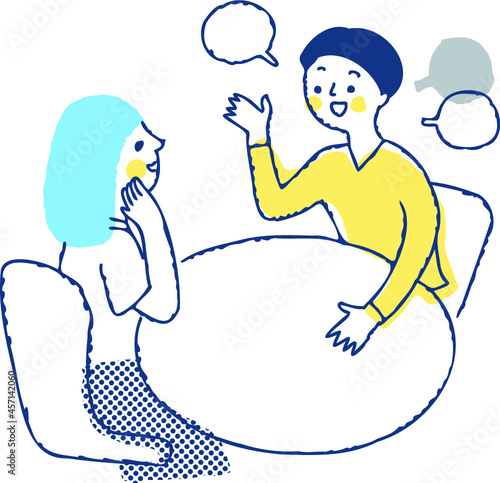 楽しそうにおしゃべりをする女性2人