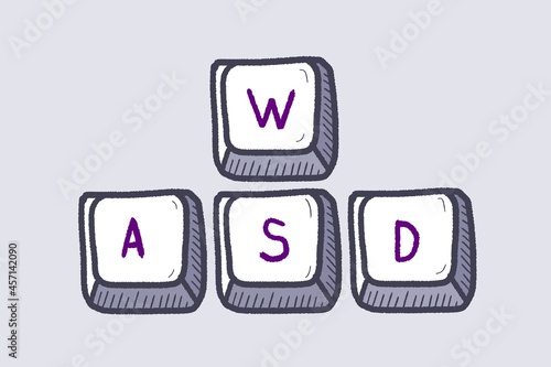 WASD gaming keys concept