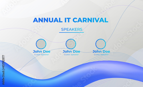Blue it conference meeting live  social media web banner vector
