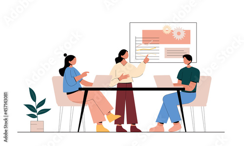 people meeting bussines finance illustration flat