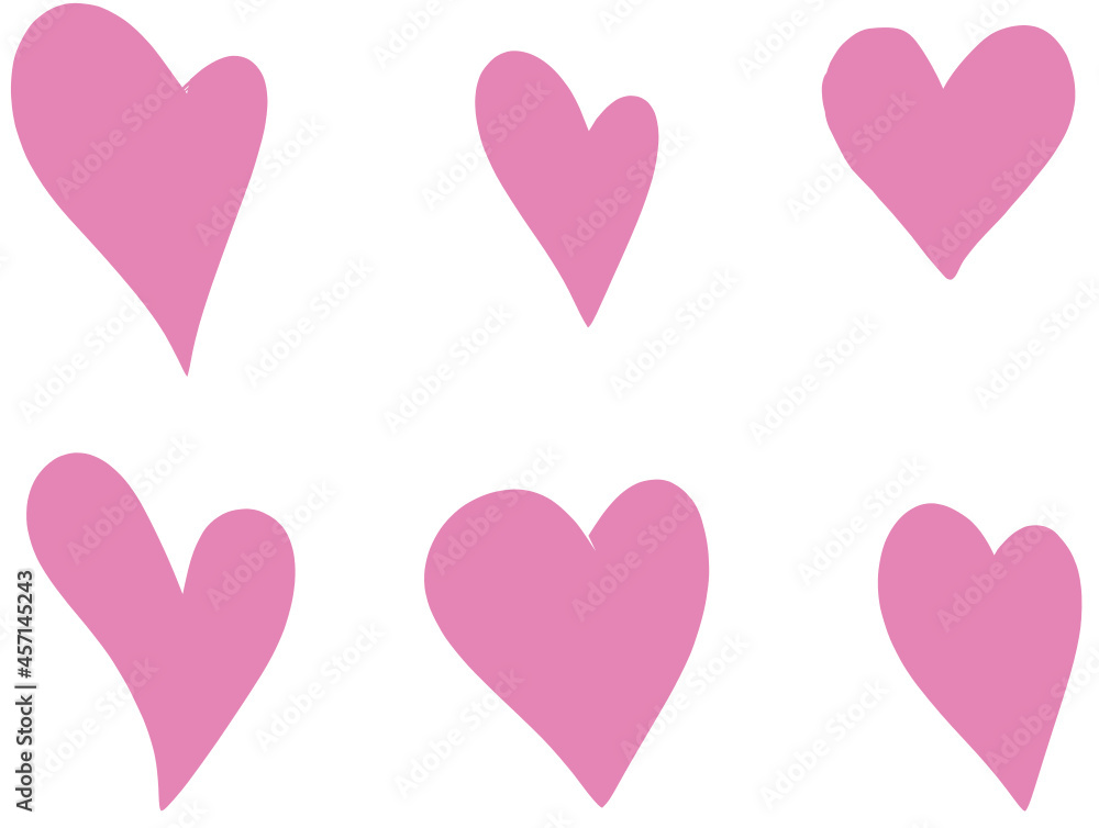 Vector set of pink hearts