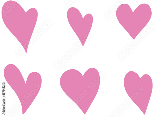 Vector set of pink hearts