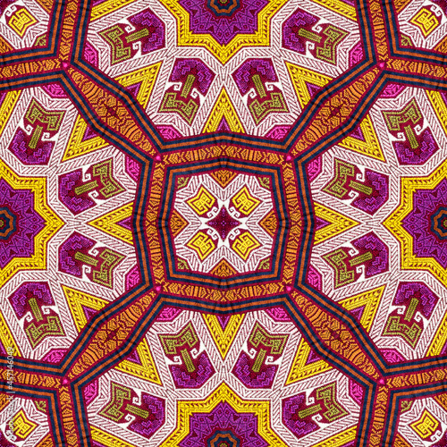 Seamless kaleidoscope or endless pattern for ceramic tile, wallpaper, linoleum, textile, web page background used.