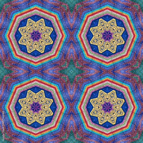 Seamless kaleidoscope or endless pattern for ceramic tile, wallpaper, linoleum, textile, web page background used.