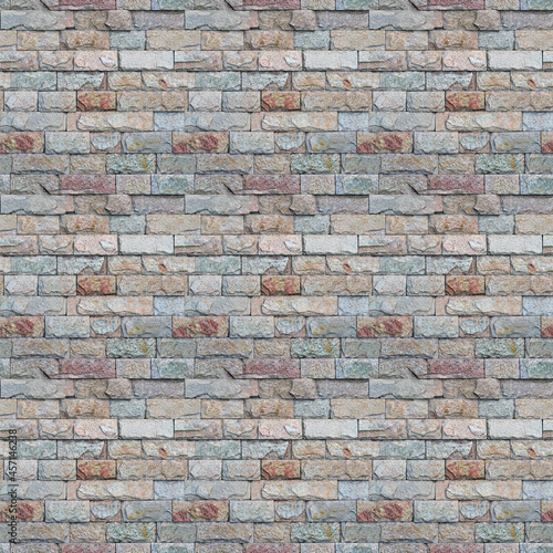 Quartzite stone wall texture. Seamless quartz rock background